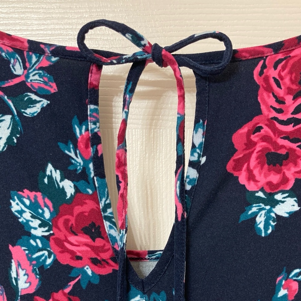 Lane Bryant Women’s Navy Floral 3/4 Sleeve Tiered A-line Midi Dress Size 26 4X - Picture 5 of 9